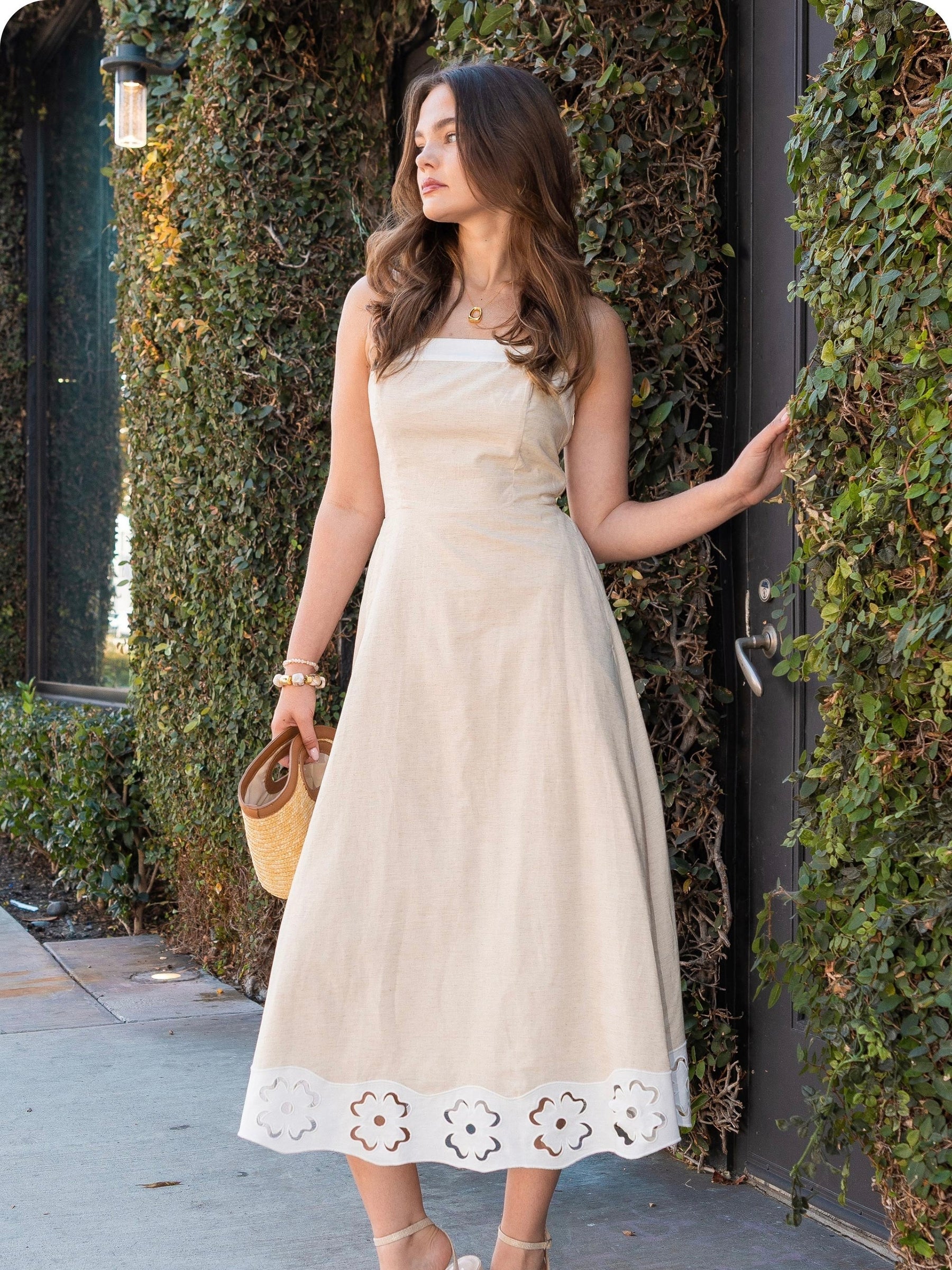 Emily Embroidered Floral Cut out Dress