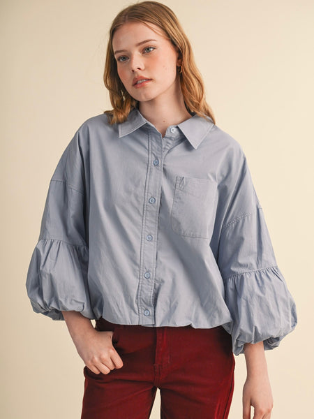 Button Down Bubble Top