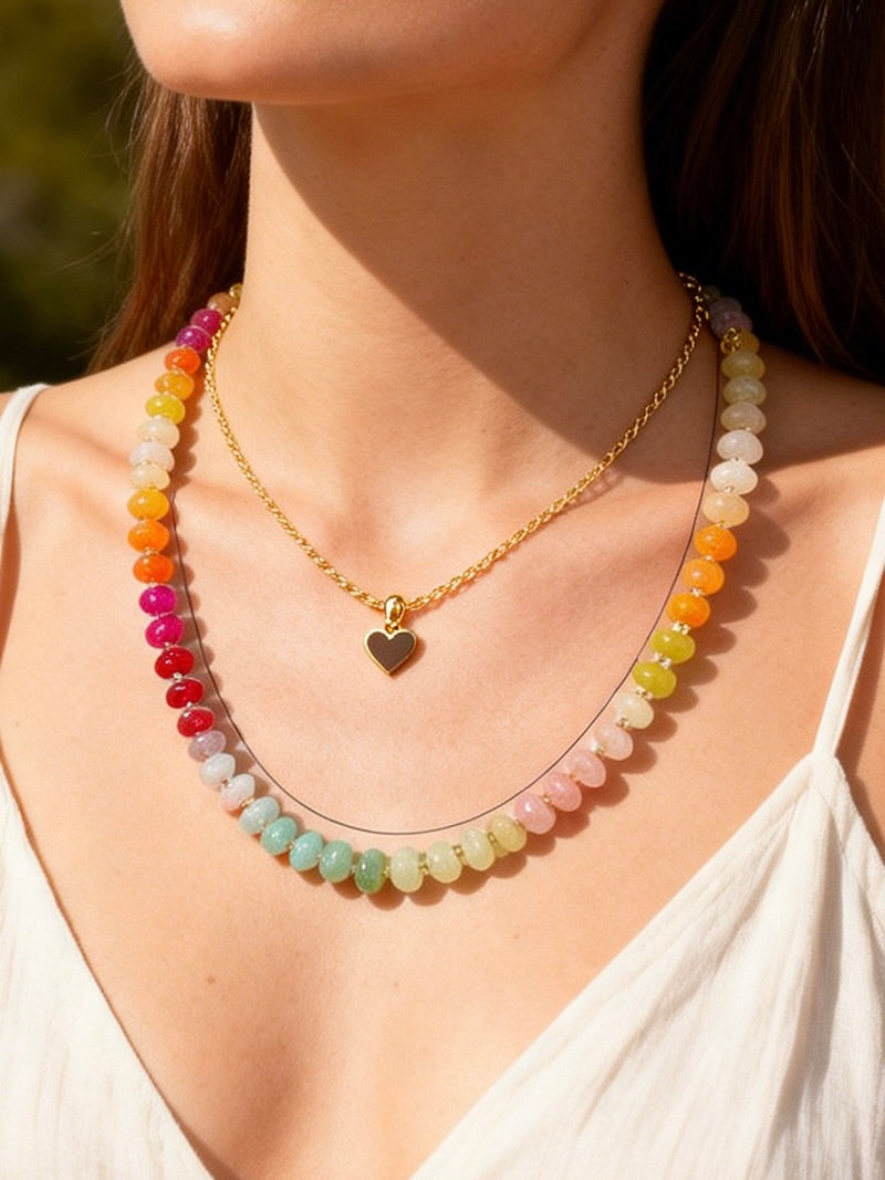 Natural Stone Colorful Bead Necklace