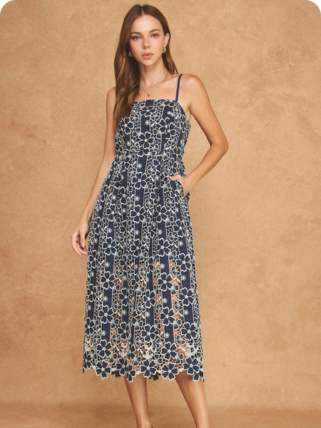 Floral Lace Midi Dress