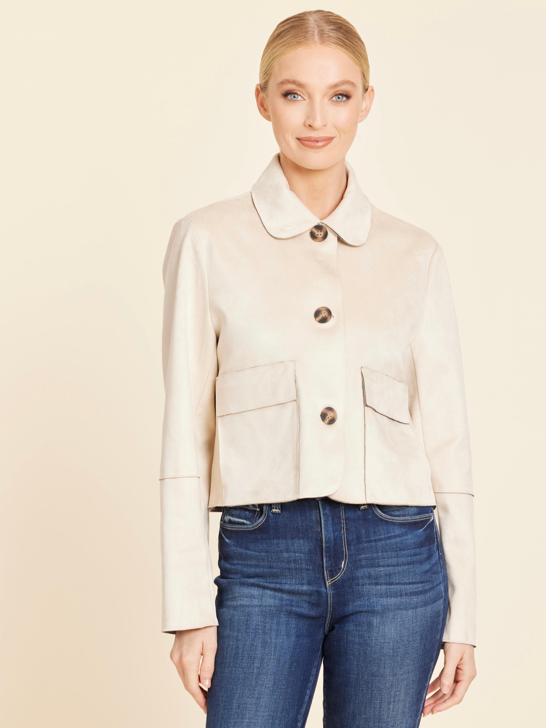 Faux Suede Two Pocket Jacket