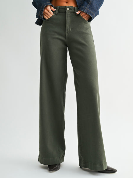 Just Black Denim Clean Hem Wide Leg
