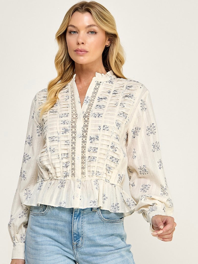 Ditsy Floral Long Sleeve Blouse