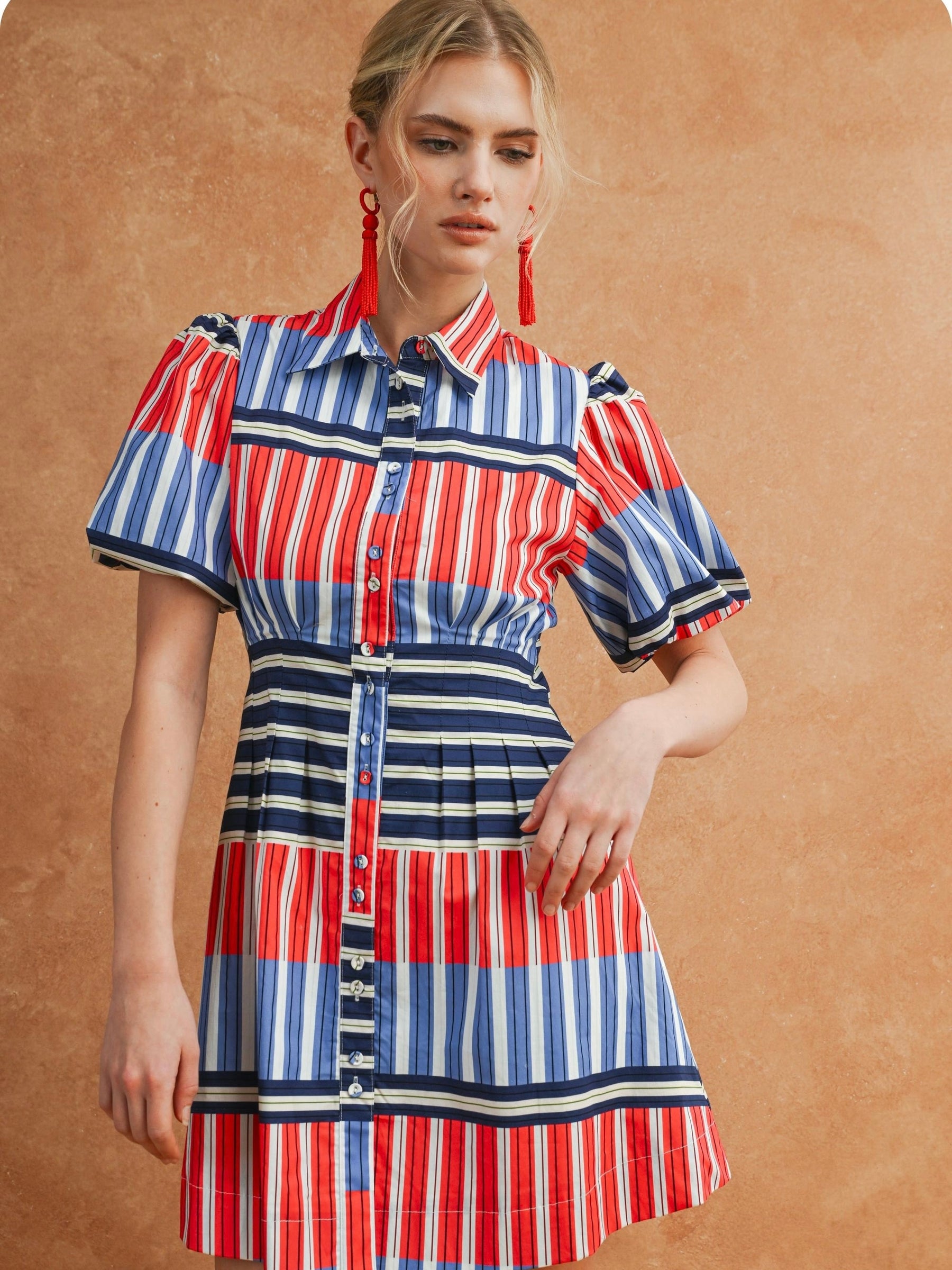 Colorblock Stripe Mini Dress
