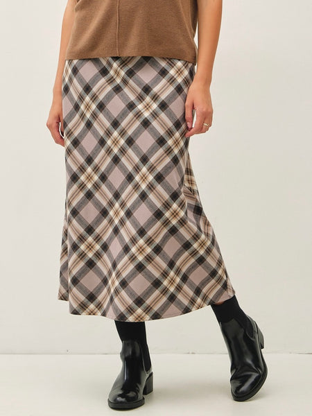 Plaid Print A Line Skirt