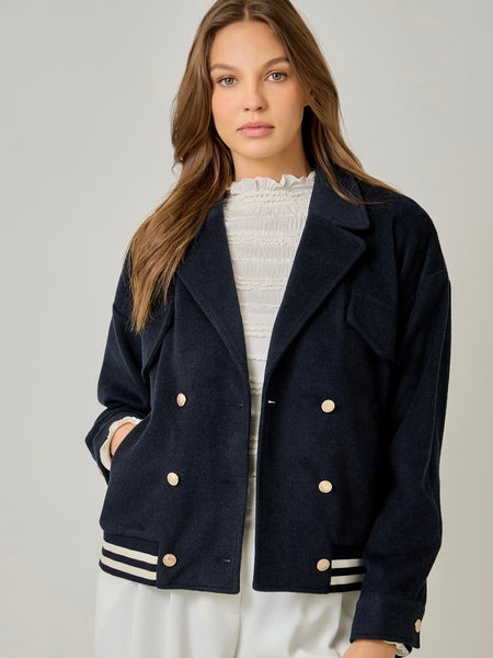 Wool Blend Blouson Jacket