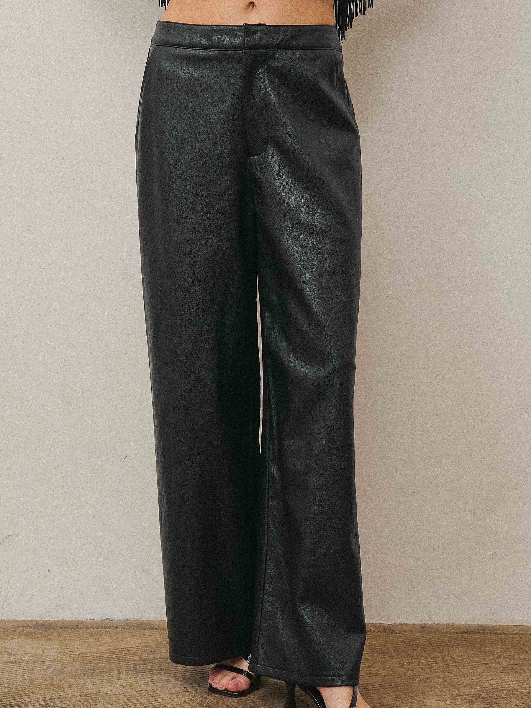 Fringe Vegan Leather Pant