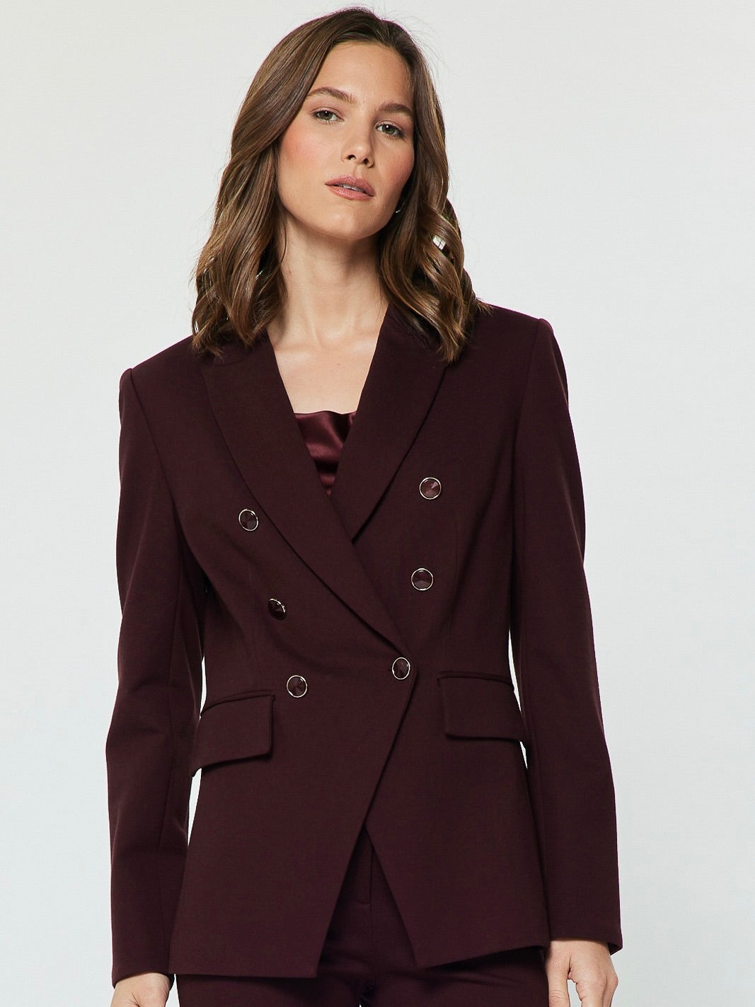 Double Breasted Notch Collar Blazer
