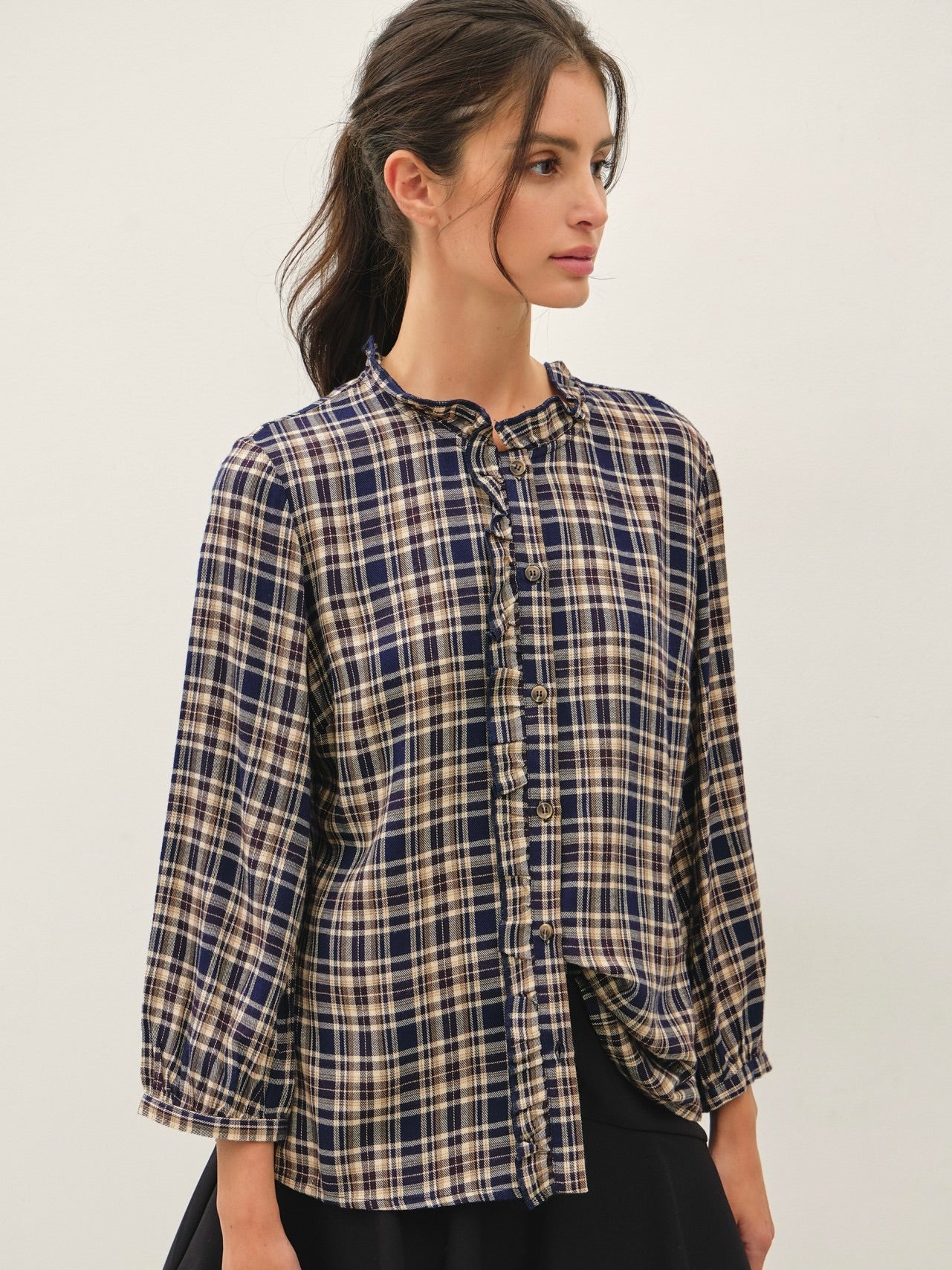 Boho Plaid Button Down Shirt
