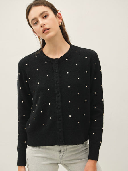 Raised Polka Dot Cardigan