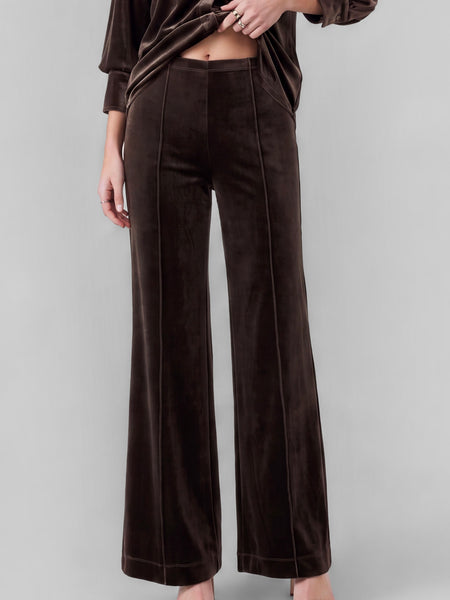 Velvet High Rise Pintuck Seam Pants