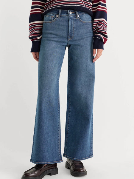 Good American Good Waist Palazzo Ankle Jeans