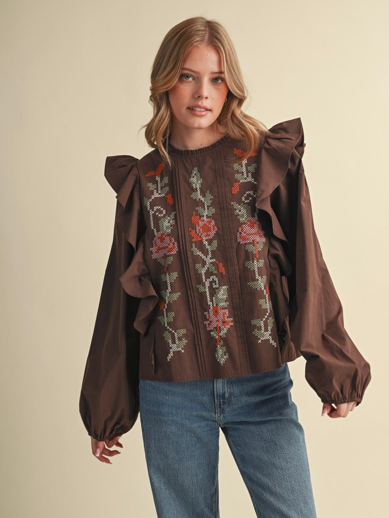 Cross Stitch Embroidered Blouse