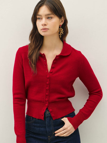 Mary Jane Collared Cardigan