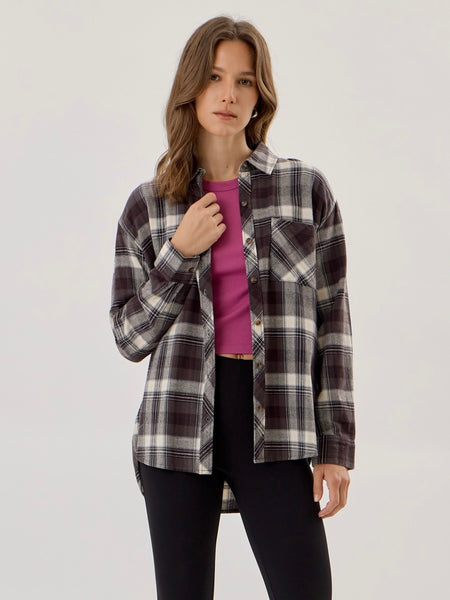 Plaid Flannel Long Sleeve Button Down
