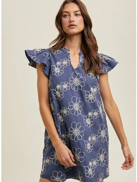 Emila Embroidered Mini Dress