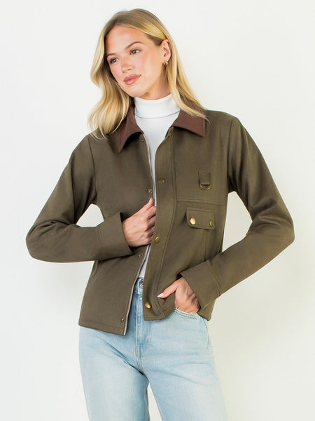 Maria Mixed Media Suede Jacket