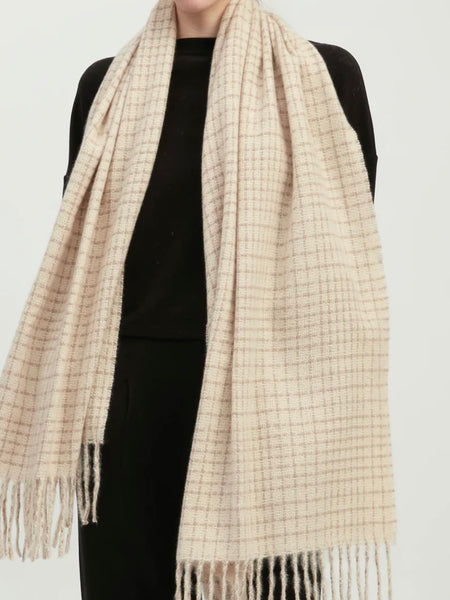Textured Tweed Check Scarf