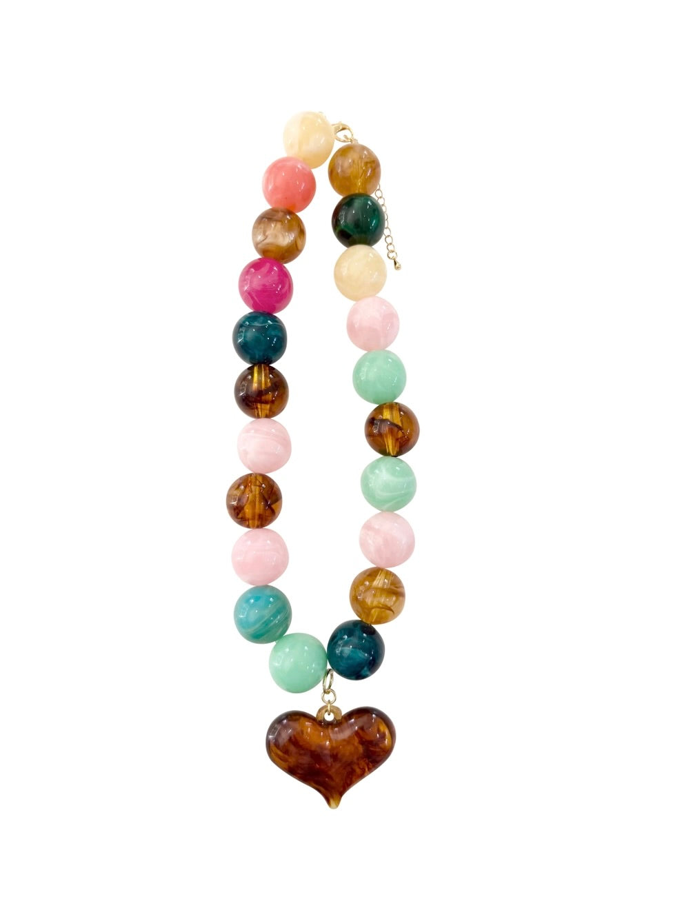 Ella Chunky Beaded Necklace with Heart