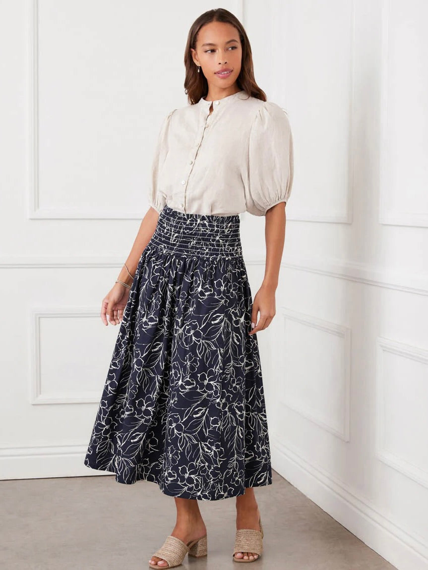 Karen Kane Puff Sleeve Linen Shirt