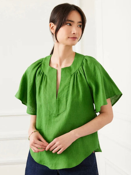 {Karen Kane} Linen Flutter Sleeve Top