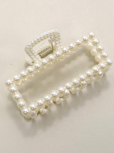 Pearl Rectangle Claw Clip