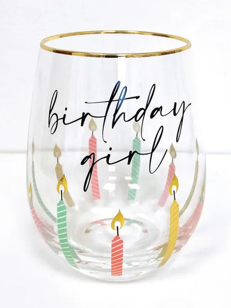 Birthday Girl Stemless Wine Glass