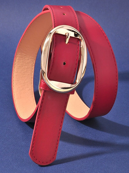 Angled Oval Buckle Belt