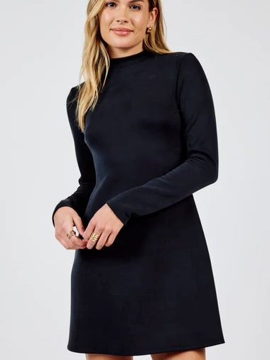 Hustle Mock Neck Knit Mini Dress