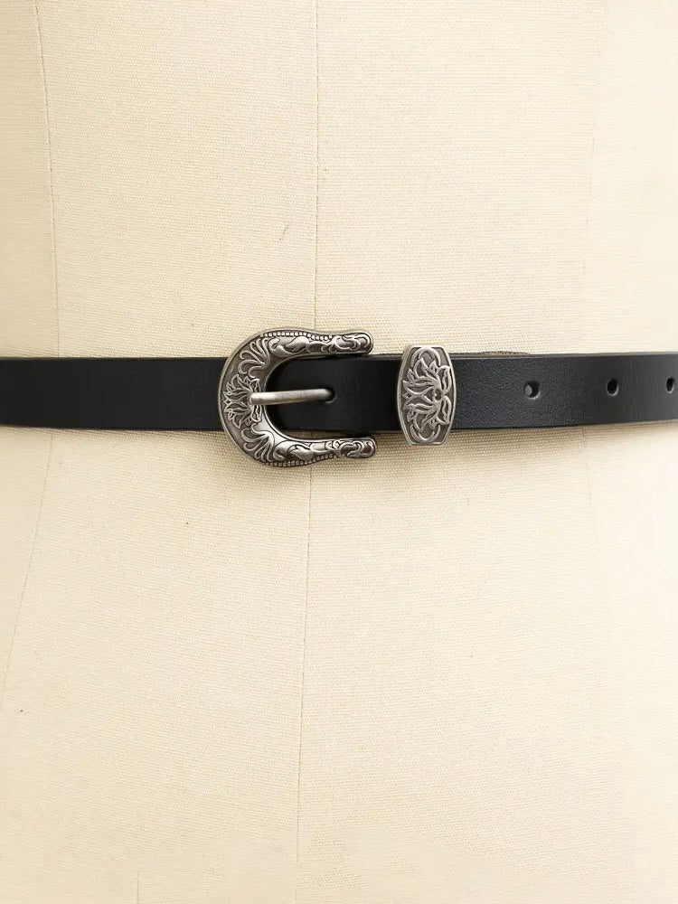 Western Skinny Leather Belt