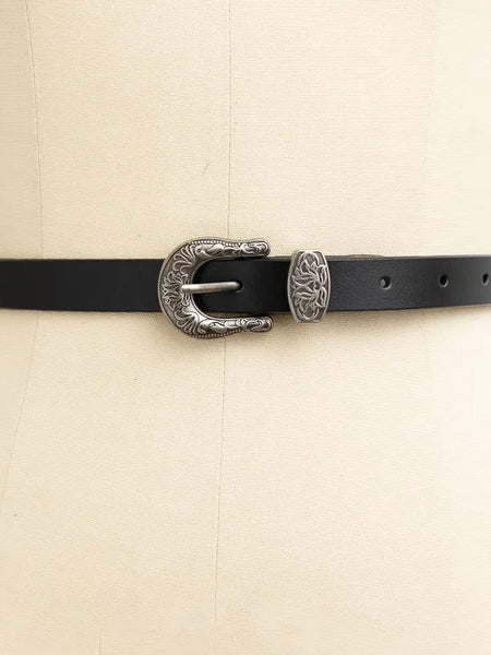 Western Skinny Leather Belt