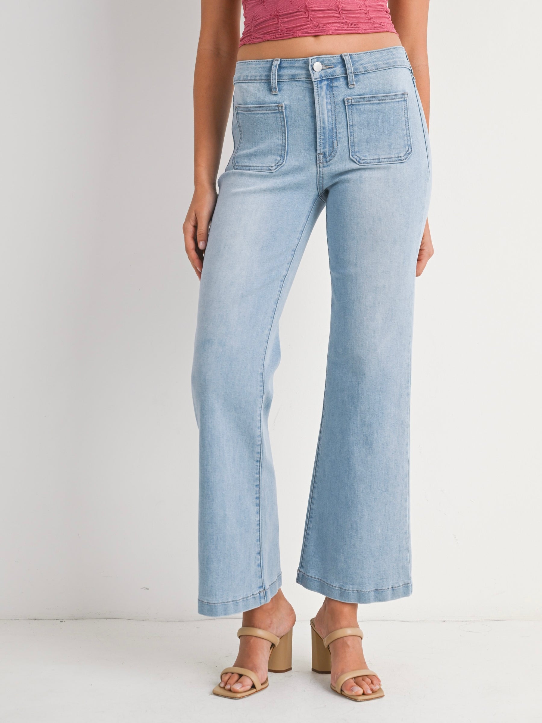 Just Black Denim : Mini Patch Pocket Flare