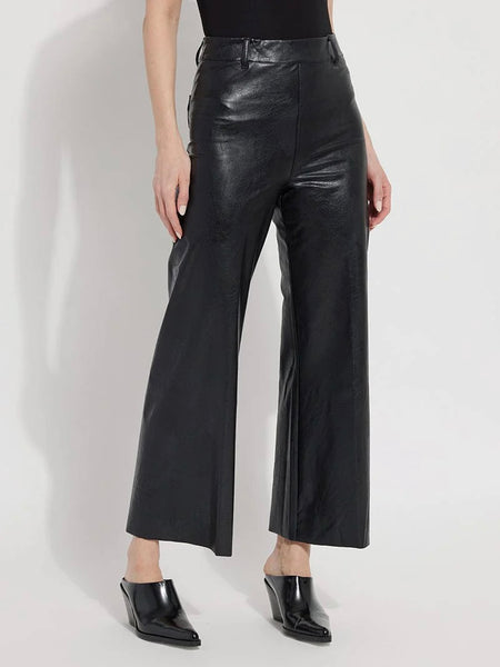 {Lyssè} High Waist Vegan Leather Wide Leg Pant