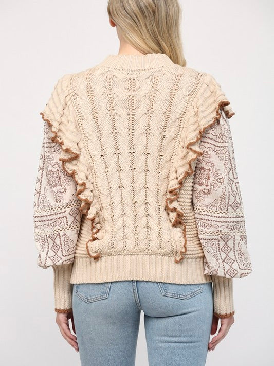 Lacey Sleeve Sweater