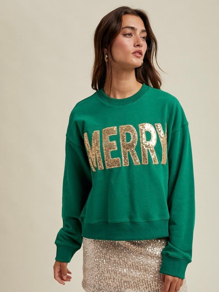 Merry Sequin Sweatshirt