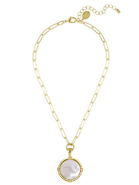 {Susan Shaw} Ida Paperclip Necklace - Mother Of Pearl