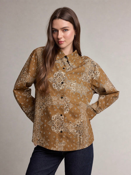 Bandana Print Button Up Shirt