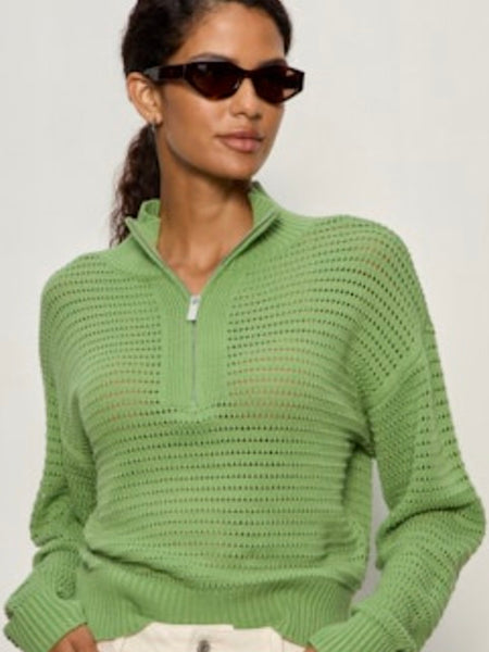 {Sanctuary} Open Knit 1/2 Zip Sweater