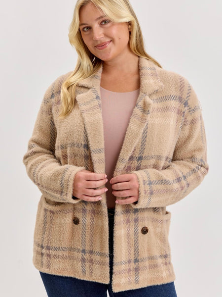 Plaid Button Front Jacket