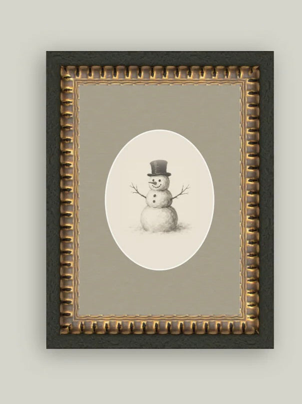 Oval Snowman Ridged Brass Brown