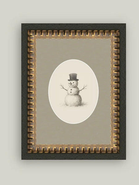 Oval Snowman Ridged Brass Brown