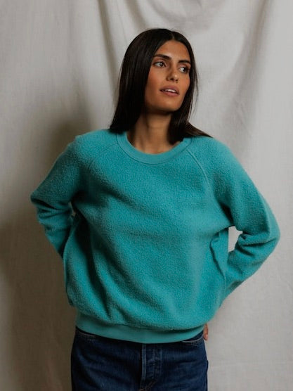 perfectwhitetee Ziggy Inside Out Fleece Long Sleeve Shrunken Crewneck Sweatshirt