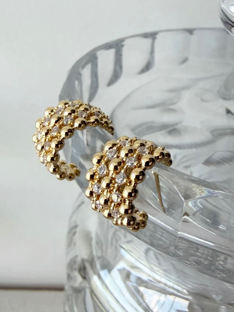 Dotty CZ Layered Hoop Earrings