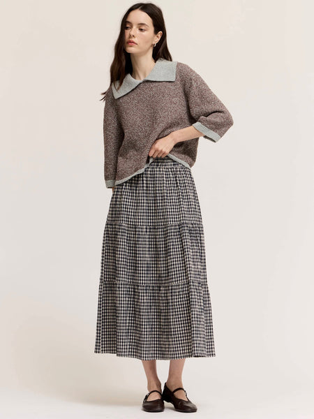 Tiered Gingham Skirt