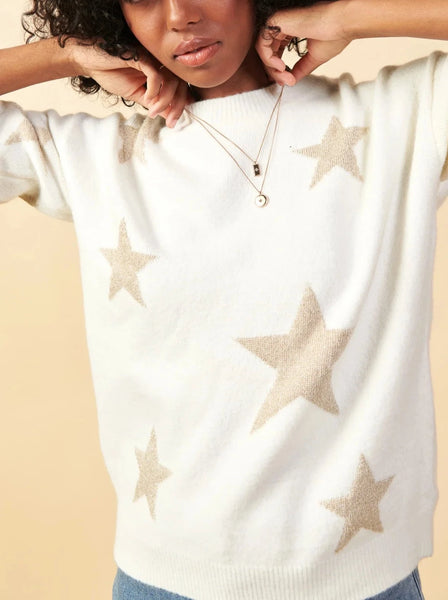 Lurex Star Pattern Sweater