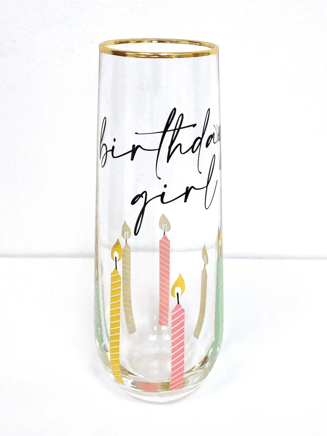 Birthday Stemless Champagne Glass