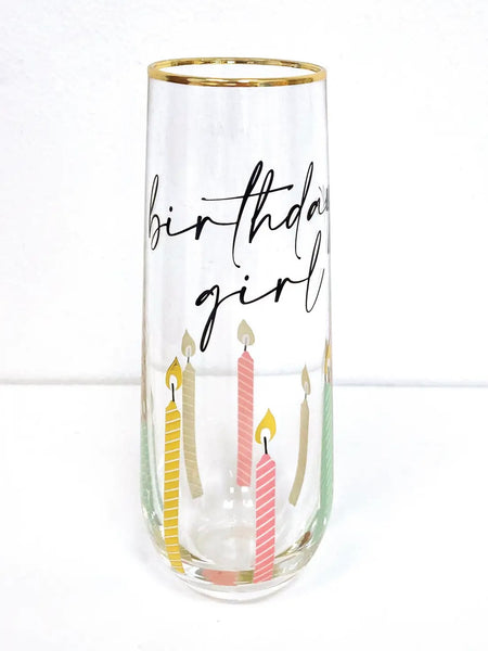Birthday Stemless Champagne Glass