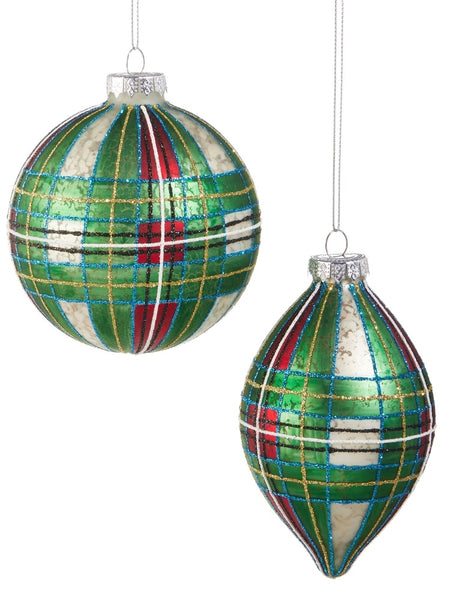 Green Tartan Plaid Ornament