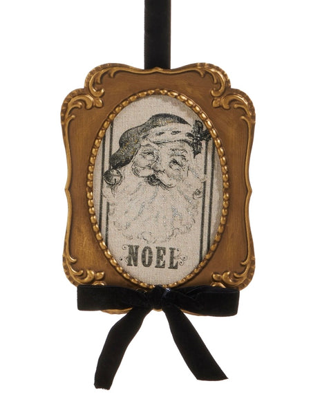Vintage Santa Gazette Framed Ornament