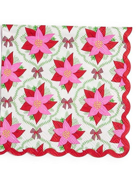 Pink Poinsettia Cocktail Napkin